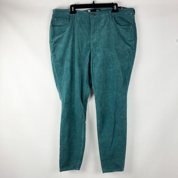 KUT FROM THE KLOTH Diana Skinny Corduroys 18W Spruce Green High Rise Stretch NWT - Picture 2 of 8